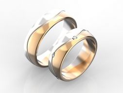 Двухцветные помолвочные кольца 3D модель