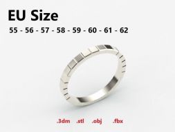 Модель 103 Chopard Facet Ring Ice Cube Pure EU Размер 3D модель