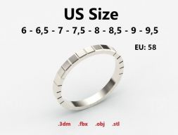 Модель 104 Chopard Facet Ring Ice Cube Pure US Size 3D модель