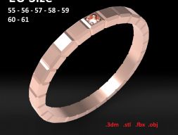 Модель 105 Chopard Facet Diamond Ice Cube Pure Ring Размер ЕС 3D модель
