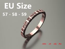 Модель 107 Chopard Facet Pave Diamond Ring Ice Cube Pure EU Размер 3D модель