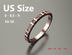 Модель 108 Chopard Facet Pave Diamond Ring Ice Cube Pure US Размер 3D модель