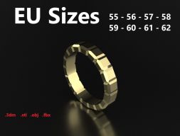 Модель 109 Chopard Big Facet Ring Ice Cube Pure EU Размер 3D модель