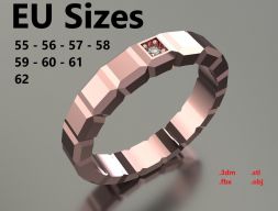 Модель 111 Chopard Big Facet Diamond Ring Ice Cube Pure EU Размер 3D модель