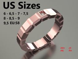 Модель 112 Chopard Big Facet Diamond Ring Ice Cube Pure US Size 3D модель