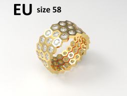 Модель 120 Honeycomb Pave Diamond Ring Размер ЕС 3D модель