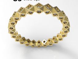 Модель 140 Side Pave Diamond Ring Размер США 3D модель