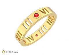 N136 узкое кольцо с проколотыми цифрами 3D модель