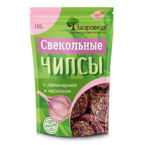Свекольные чипсы с ламинарией и чесноком Здороведа (100 г)