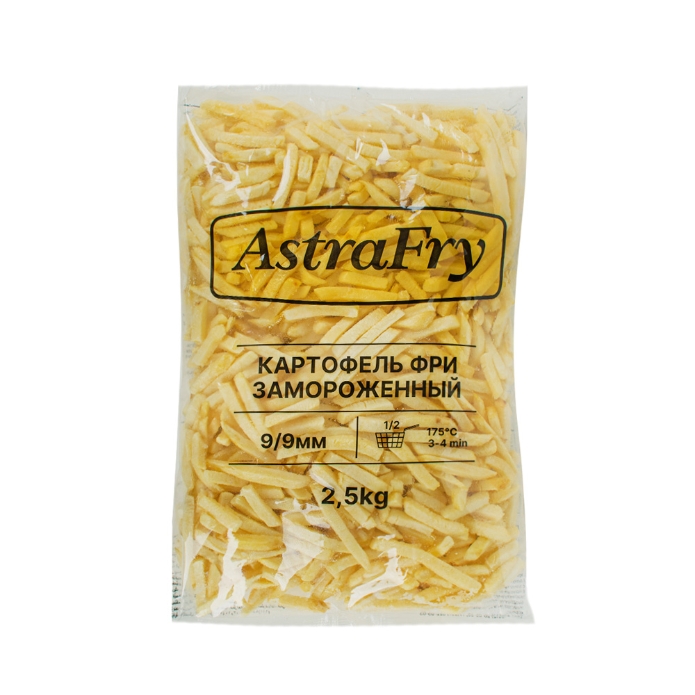 Картофель фри 9*9мм AstraFry 2,5кг, 4шт/кор