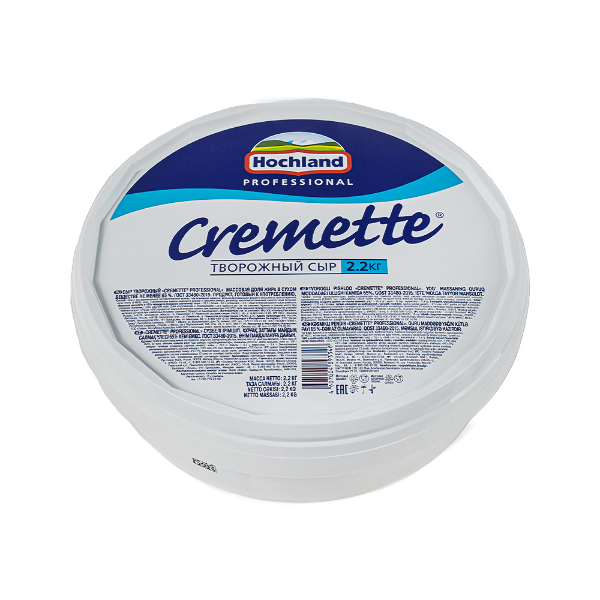 Крем Чиз ХОХЛАНД 65% 2.2 КГ (Сыр твор Cremette HLPro 2,2кг)