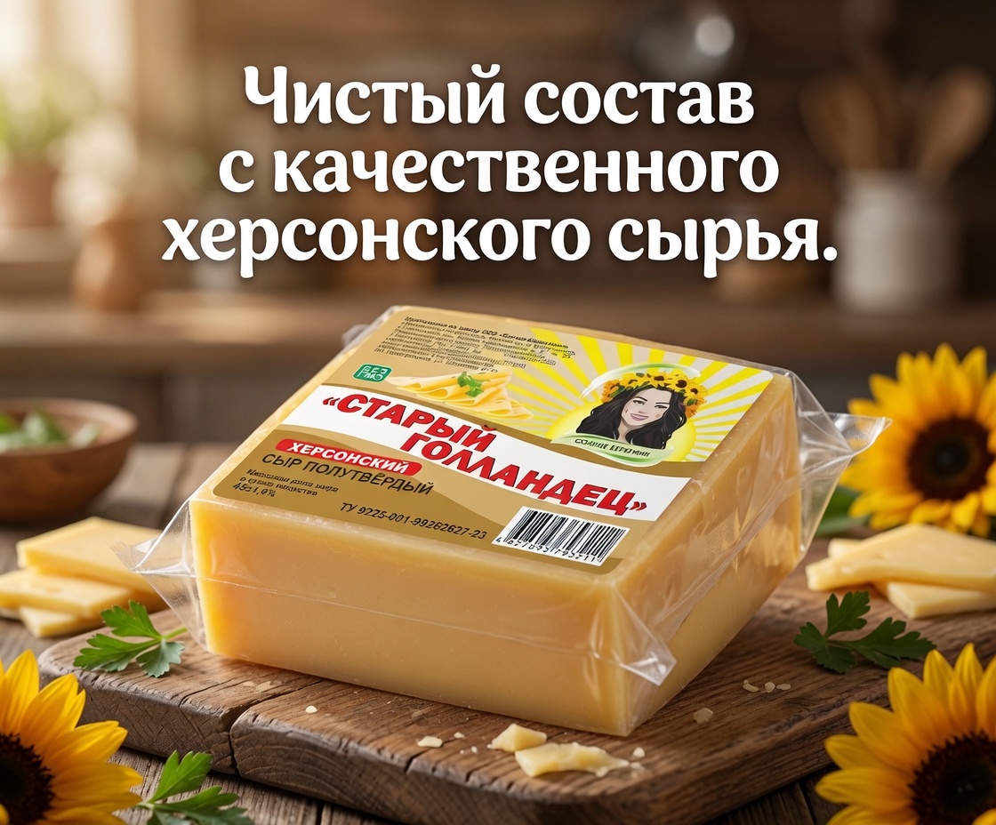 Сыр Голландский Солнце Берегини квадрат