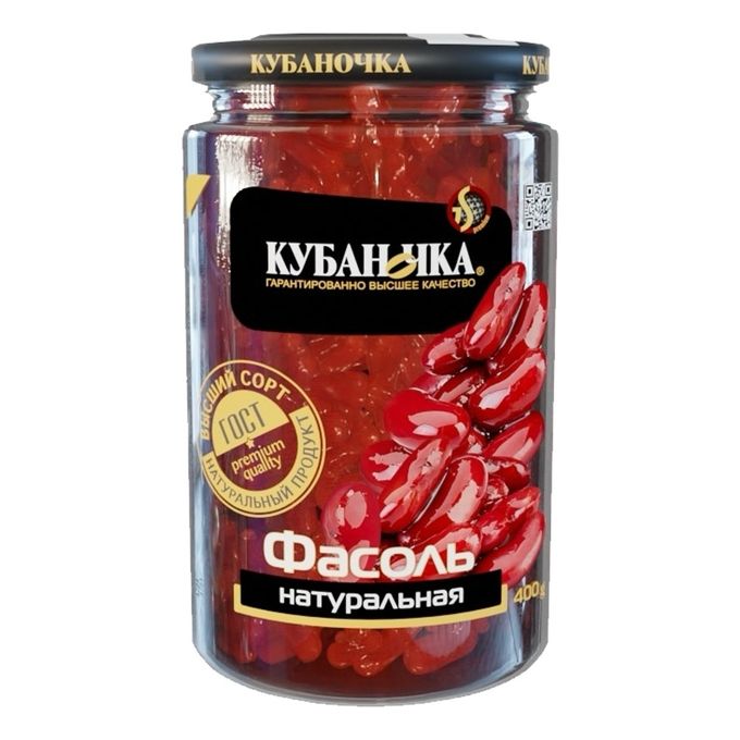 Фасоль красная натур. ТМ Кубаночка ст/б 400гр/12шт/уп