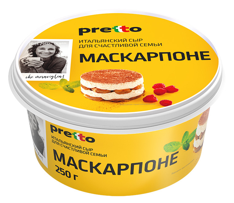 Маскарпоне Претто 80% стакан 250гр