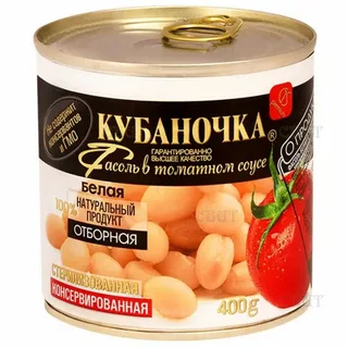 Фасоль в томатном соусе белая ТМ Кубаночка ж/б 400гр/12шт