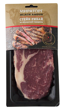 Говядина Стейк Рибай Black Angus Мираторг замороженный 320г