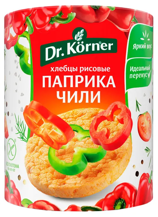 Хлебцы рисовые Dr. Korner Паприка Чили 80г