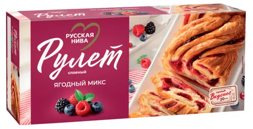 Рулет слоеный Русская Нива Ягодный микс 300г