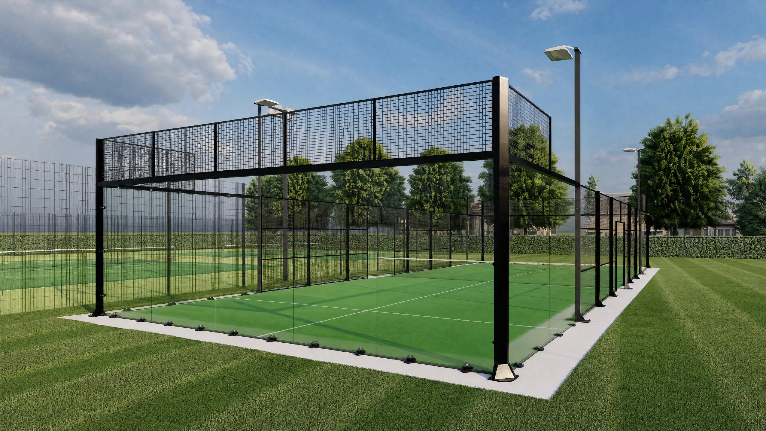 Panoramic корт для падела Ros-padel (класс Премиум) — для игры два на два 10×20 м