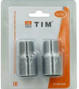 Эксцентрик для смесителя 3/4" * 1/2" НР хромированный (пара) [1-15], TIM, XLM023N