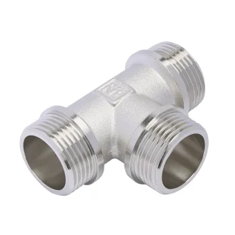 Тройник 1 1/4" НР равнопроходный никелированный (TM555N) [1-16], ZEISSLER, ZSr.163.0107