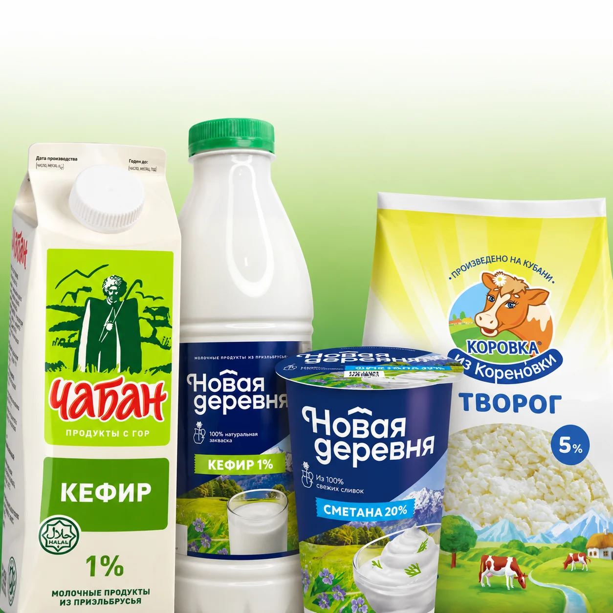 Кефир, сметана, творог