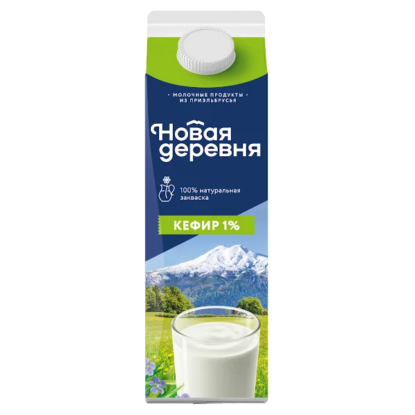 Кефир Новая деревня 1% 1л тетропак