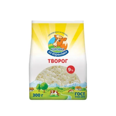 Творог Кореновка 9% 300г м/уп рассыпч.