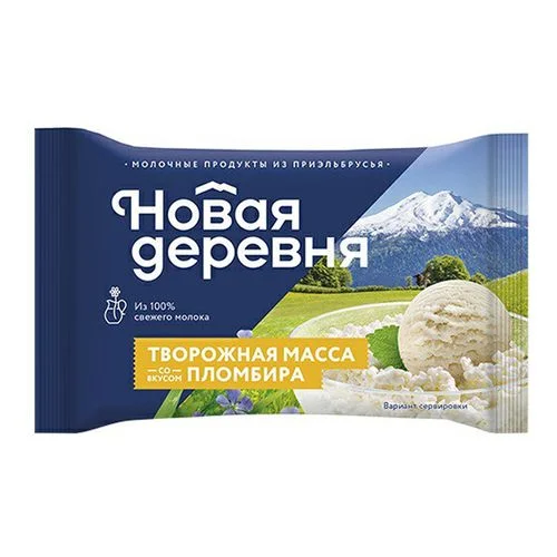 Творожная масса Нов деревня 4% 180г Пломбир