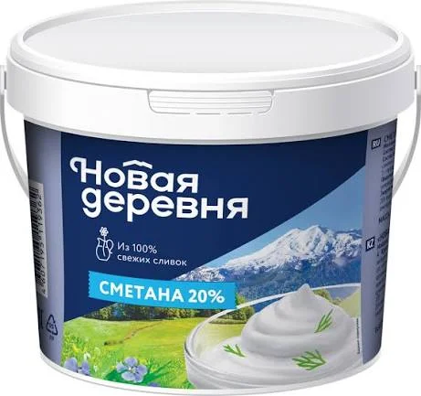 Сметана Новая деревня 20% 700г пл/ведро