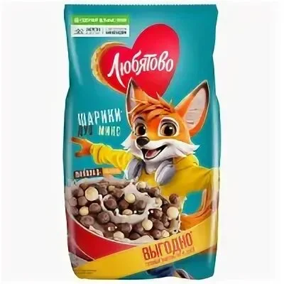 Шарики шок. Любятово дуо микс 500г м/уп