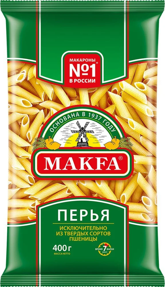 Макароны Макфа Перья Любительские 400г