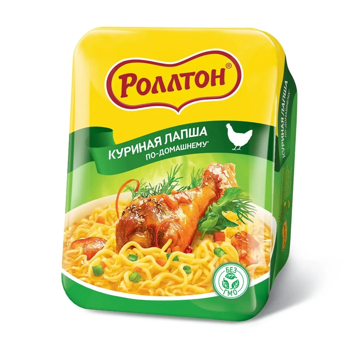 Лапша Роллтон курица по-дом. 90г лоток