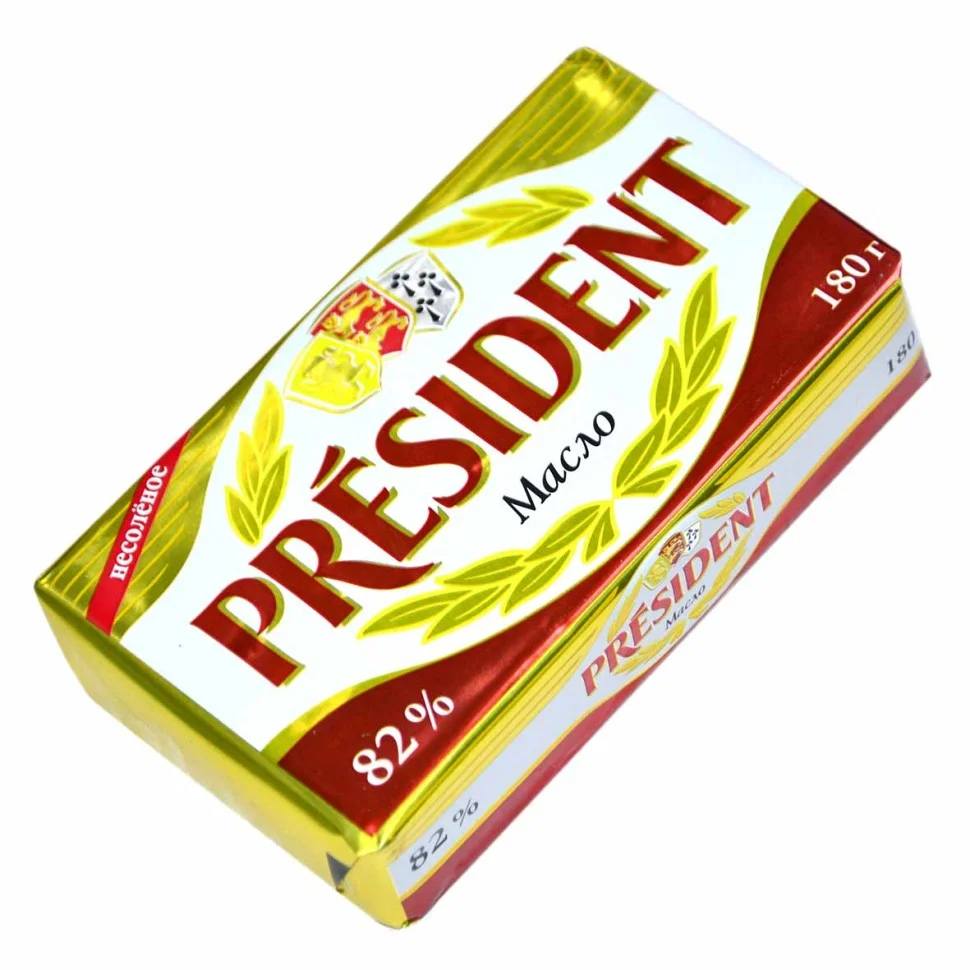 Масло слив. Президент 82% 180 гр