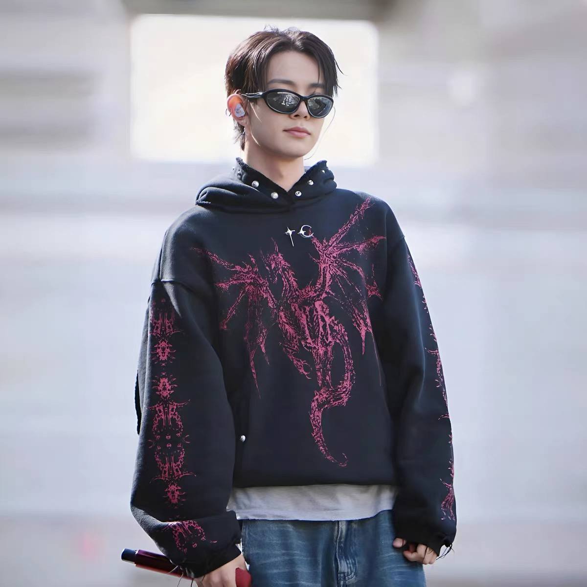 Хисын ENHYPEN | Худи THUG CLUB DRAGON STUD |  (CLO-EN-HOODIE-HEES-1)