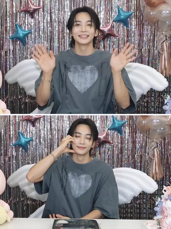 Джонхан SEVENTEEN | Футболка серая с сердечком S-3XL (CLO-SVT-TEE-JEONGHAN-3)
