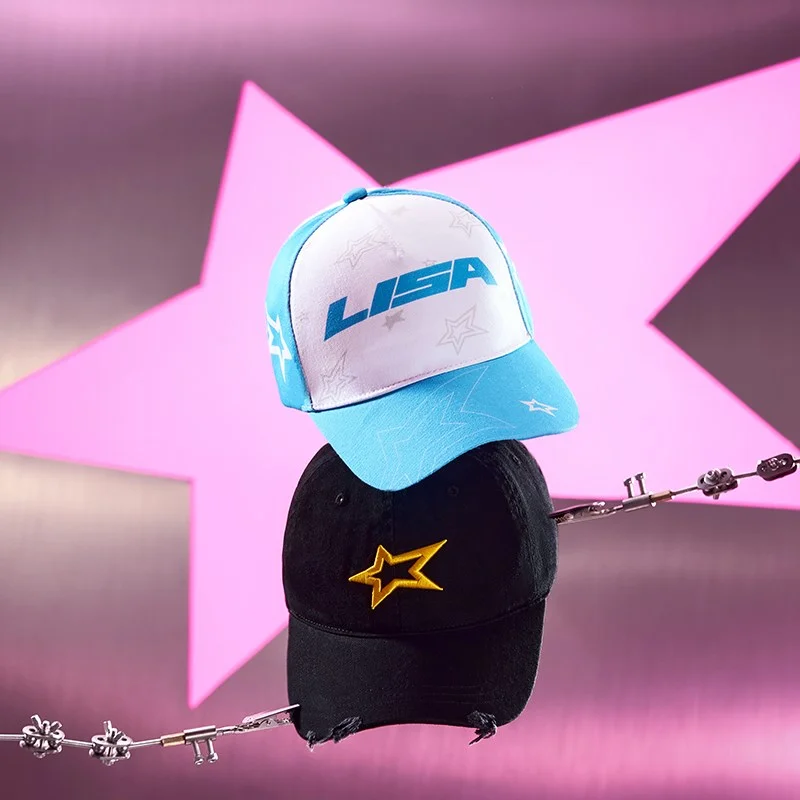 LISA BLACKPINK ALTEREGO х MINISO Бейсболка (синяя) | Официальный K-pop мерч | до солд-аута (M/BP/AE/MINISO/CAP-BL)