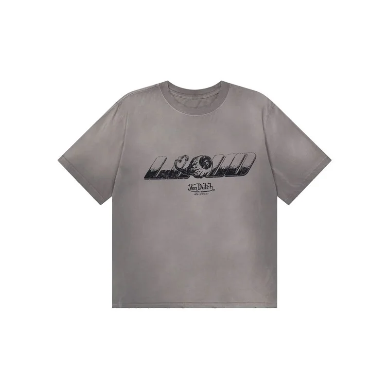 LISA BLACKPINK × LLOUD × VON DUTCH Футболка Eyeball (серая) | Официальный K-pop мерч | до солд-аута (M/A/BP/LV-EYE-GR)