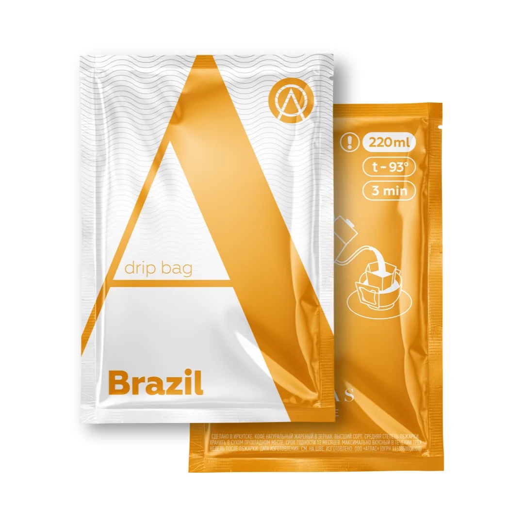Кофе натуральный Атлас Brazil жареный молотый в дрип-пакете, 1 шт