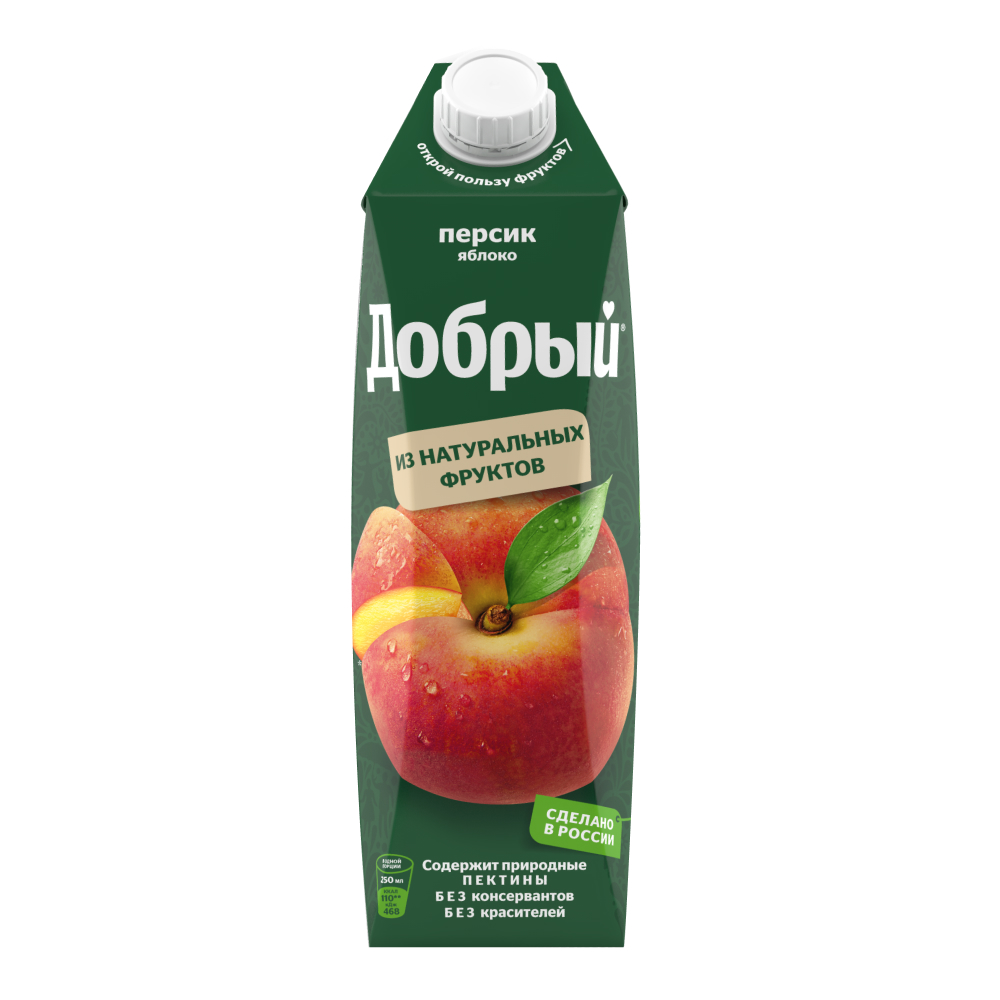 Сок Добрый Яблоко-персик, 1 л