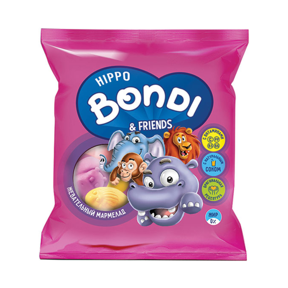 Мармелад жевательный Hippo Bondi & Friends с витаминами, 100 г