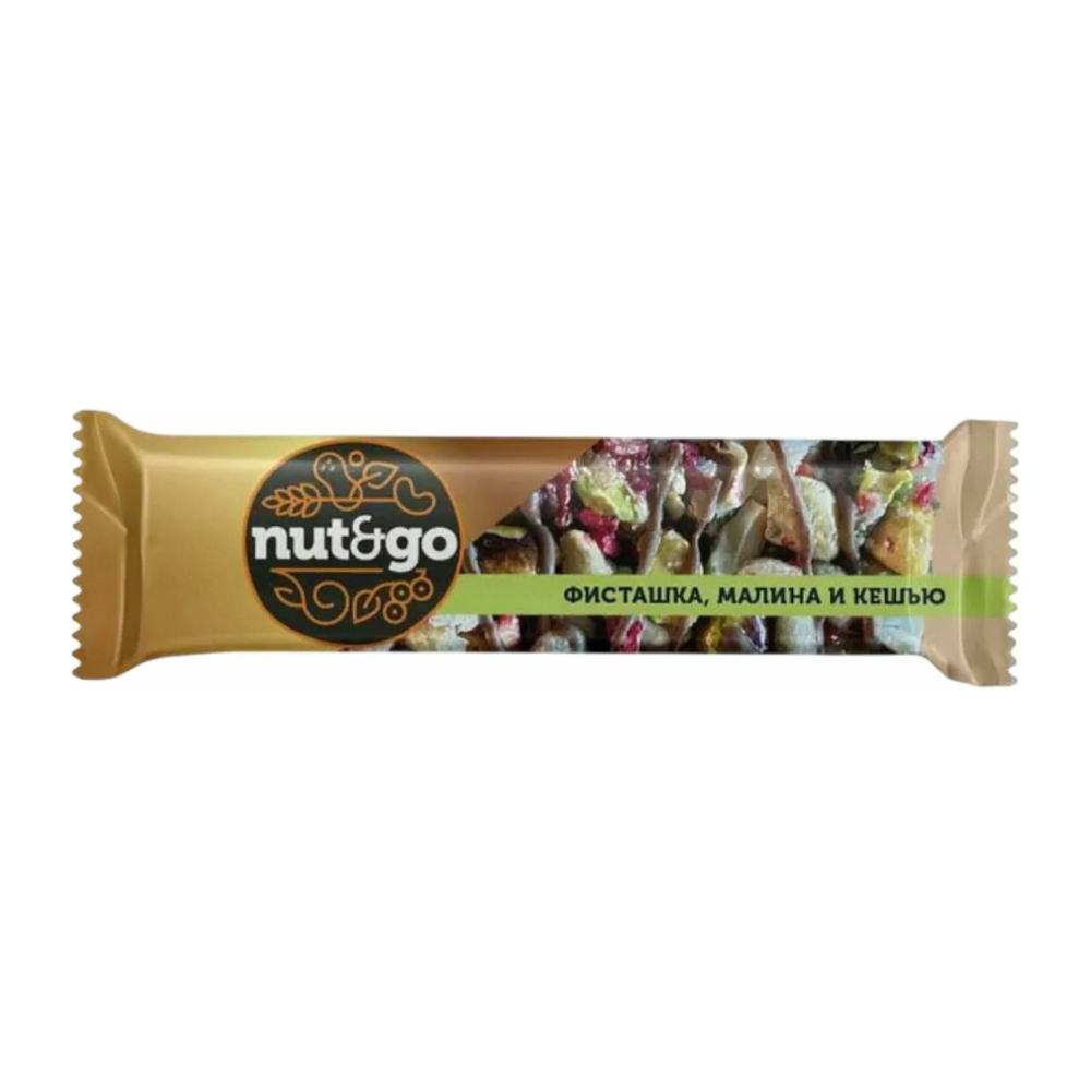 Батончик Nut&Go Фисташка, кешью и малина, 28 г