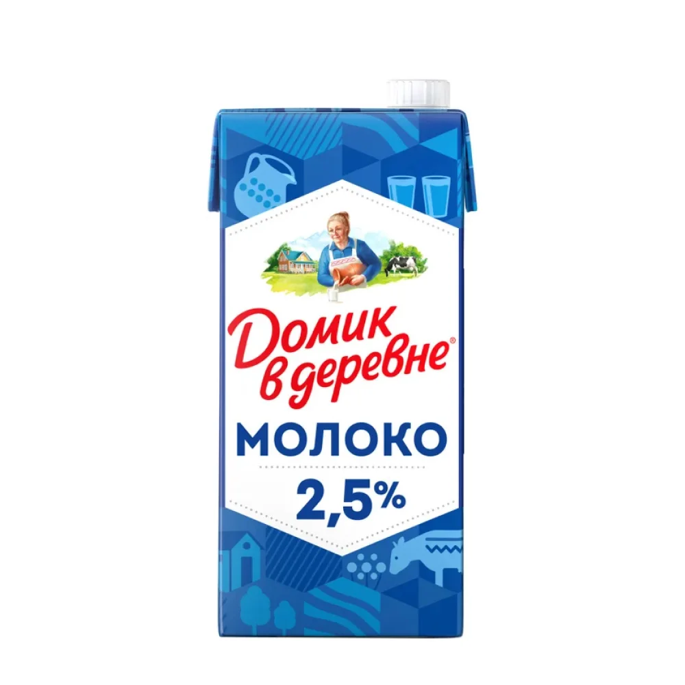 Молоко Домик в деревне 2,5%, 0.95 л