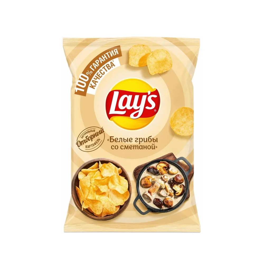 Чипсы Lay's белые грибы со сметаной, 105 г