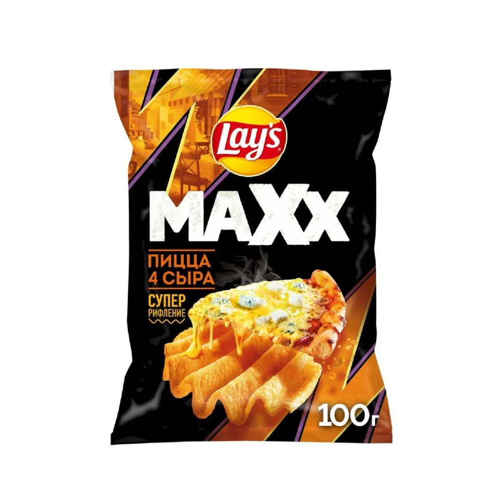 Чипсы Lay's MAXX Пицца 4 сыра, 100 г