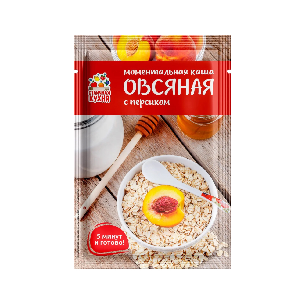 Каша овсяная Отличная Кухня Персик, 40 г