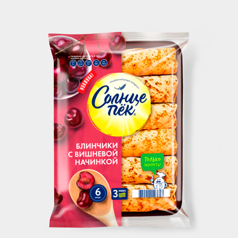 Блинчики Солнцепек с вишневой начинкой, 360 г