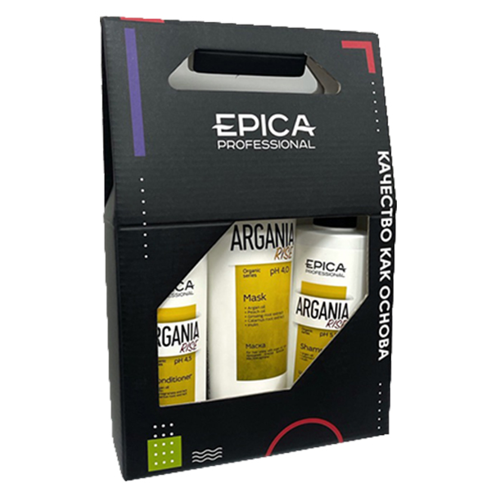Подарочный Набор Argania Rise Organic EPICA Professional (шампунь 250мл + кондиционер 250мл + маска 250мл)