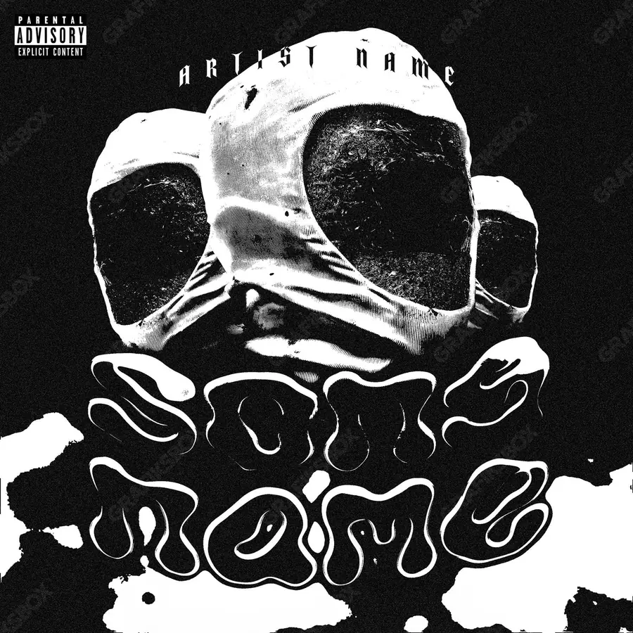 Premade album cover “Silent Masks” — a restrained frame with a sense of solitude in a black and white palette