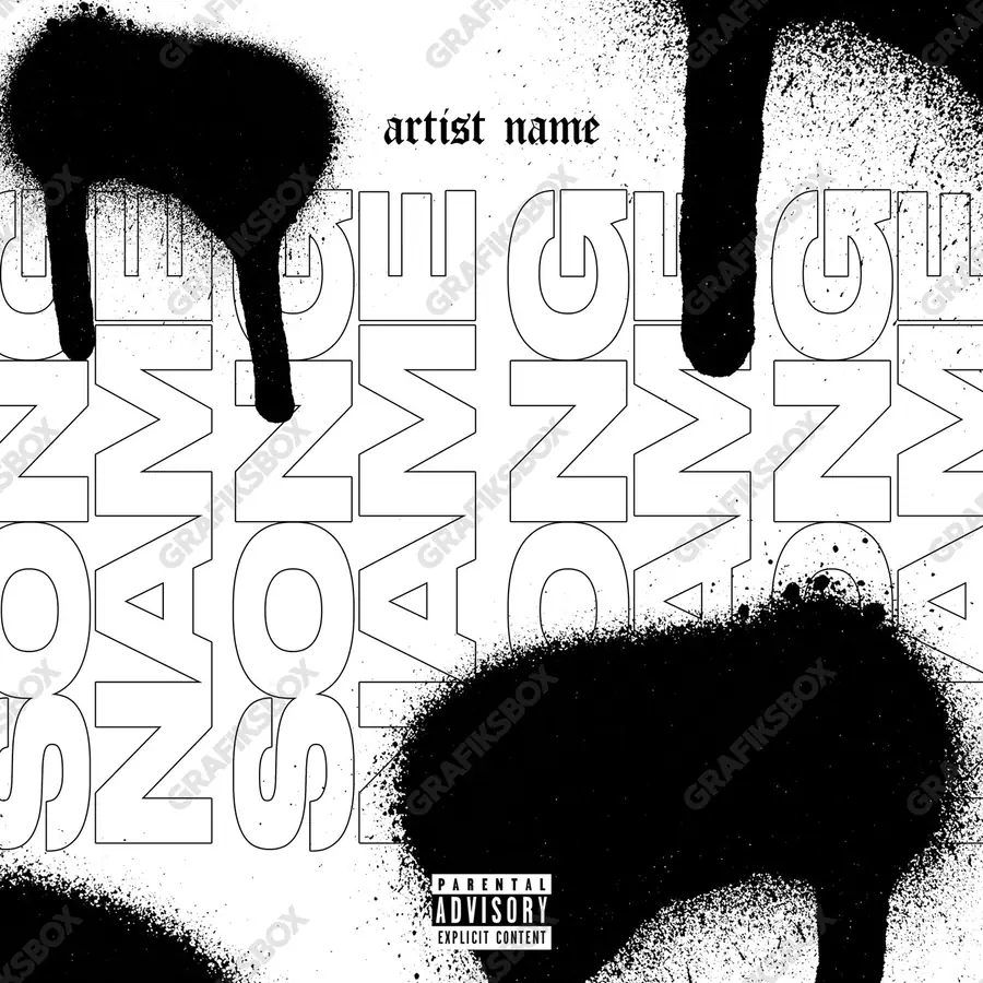 Premade album cover “Montana” — an original visual idea with no close match in the catalogue in a monochrome palette